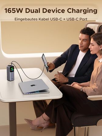 Power Bank UGREEN Nexode 20000mAh, 165W, Кабель 65см, Сумісний з iPhone, Galaxy, MacBook, Dell