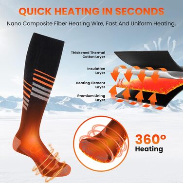 Електричні гріючі шкарпетки LAMA 6000mAh, унісекс, для зимових видів спорту та відпочинку на природі