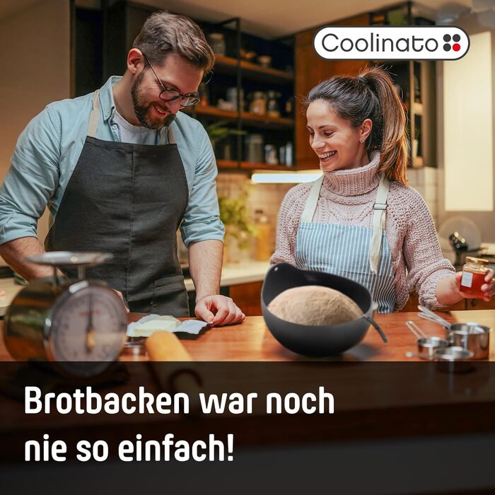 Coolinato силіконова універсальна миска 3-в-1 24 см, 2 шт — тістомісильна миска, кошик для вистоювання і форма для випічки хліба, BPA-free, термостійка до 230°C, для замішування та випікання хліба, сіра