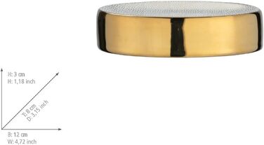 Підставка для мила WENKO Nuria, керамічна мильниця для зберігання мила преміум-якості, 12 x 3 x 8 см (золотий/білий)