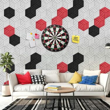 Акустичні гексагонні панелі самоклеючі для стін та стелі, шумопоглинаючі шестигранні плити високої щільності, білі, 30x26x0.9 см, 12 шт.