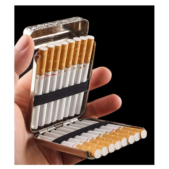 Металеве портсигар преміум-якості з гравіюванням, елегантні мотиви, на 16 сигарет, унісекс, для чоловіків та жінок, колір мідний