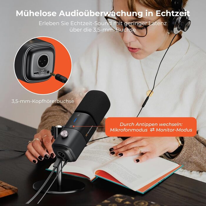 Динамічний мікрофон NearStream USB/XLR для ПК, геймінгу та стрімінгу з регулюванням гучності, кнопкою Mute, ізоляцією голосу, сумісний з MAC, PS4, PS5, мікшером (AM10X/AM15X)