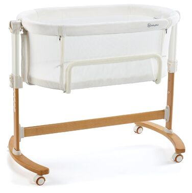 babyGO Amila 3-in-1 Co-Sleeper for Babies - Comfortable Baby Bed - Travel Bed and Toddler Bed in One - With Soft Mattress - Height-Adjustable and Foldable Side Rail - Ideal for Home and On the Go