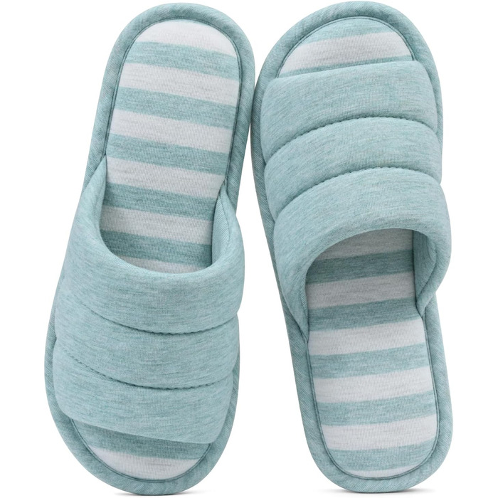 Шкарпетки-тапочки shevalues для дому з відкритим носком, бавовна, меморі-піна, сліпони, для спальні, розмір 7.5-8.5 (жіночий)/6.5-7.5 (чоловічий), колір: Teal