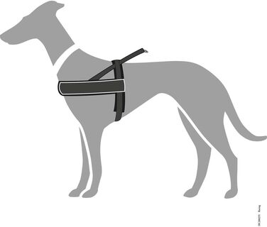 Шлейка для собак HUNTER RACING, чорна, м'яка, світловідбиваюча, регульована, розмір M-L