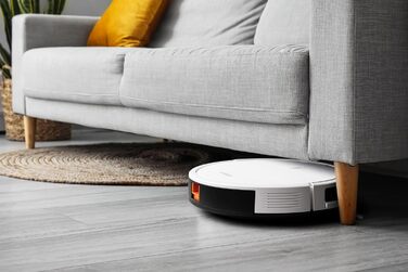 Робот-пилосос з функцією миття - для килимів, твердих поверхонь та шерсті тварин. З пультом дистанційного керування та стацією для зарядки. Робочий час до 120 хвилин, керування через додаток.