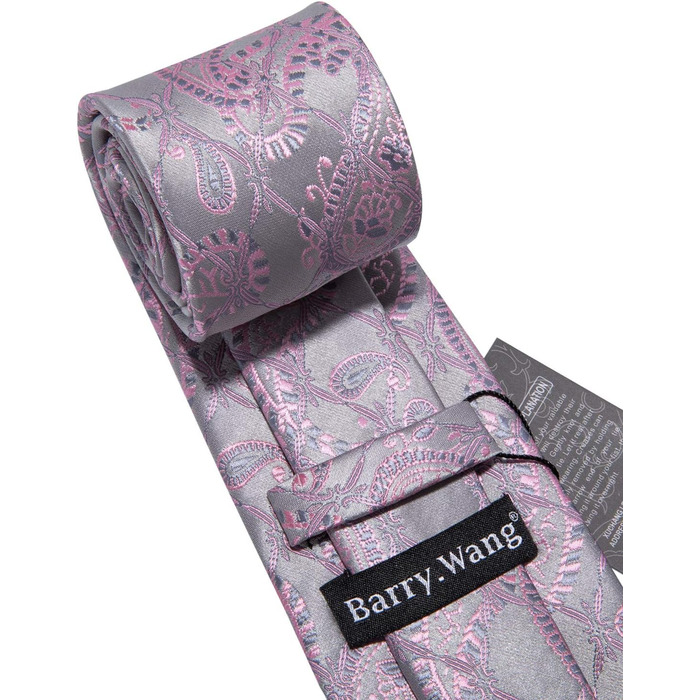 Краватка Barry.Wang з нагрудною хустиною та затискачем для краватки в комплекті, візерунок пейслі