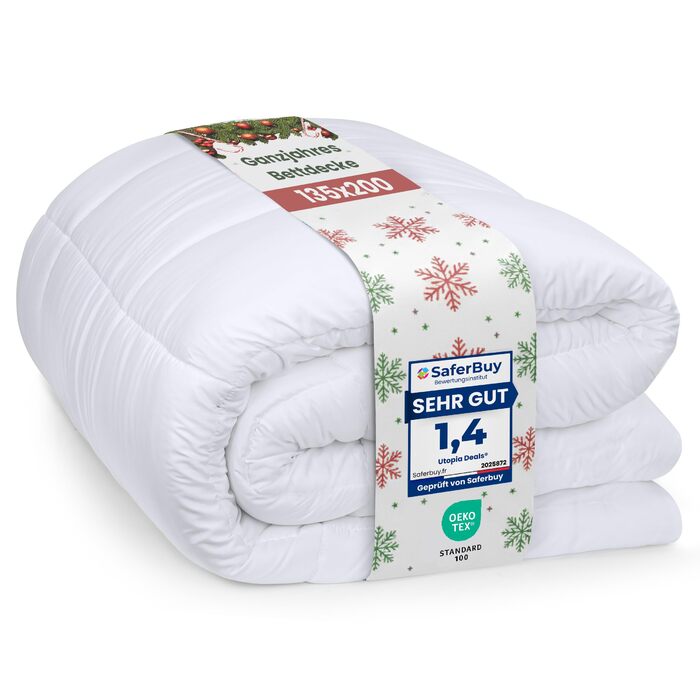 Ковдра Utopia Bedding 135 x 200 см, всесезонна, мікрофібра (біла)