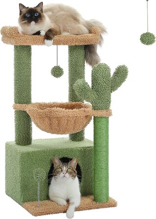 PAWZ Road Котячий кігтеточка з гамаком, котячий тур з сизалю, зелений, 83 см