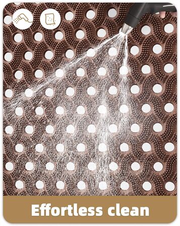 Килимок для порогу COLOR&GEOMETRY Null Geruch TPE Heavy Duty, 43x75 см (60x90 см), коричневий. Екологічний, не потребує догляду, антиковзаючий, для дому та вулиці