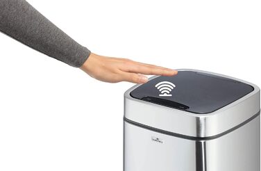 Сміттєвий бак сенсорний NO TOUCH Durable 35 л срібний з внутрішнім відром