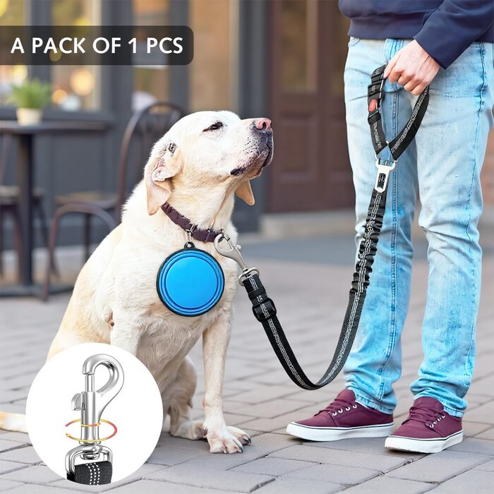 Автомобільний поводок-лямка для собак: безпечний, регульований, 360° обертання, міцний