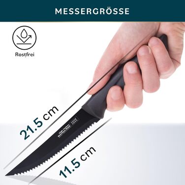 Home Hero Professional Stainless Steel Kitchen Knife Set (8-Piece Steak Knife Set - Black)
