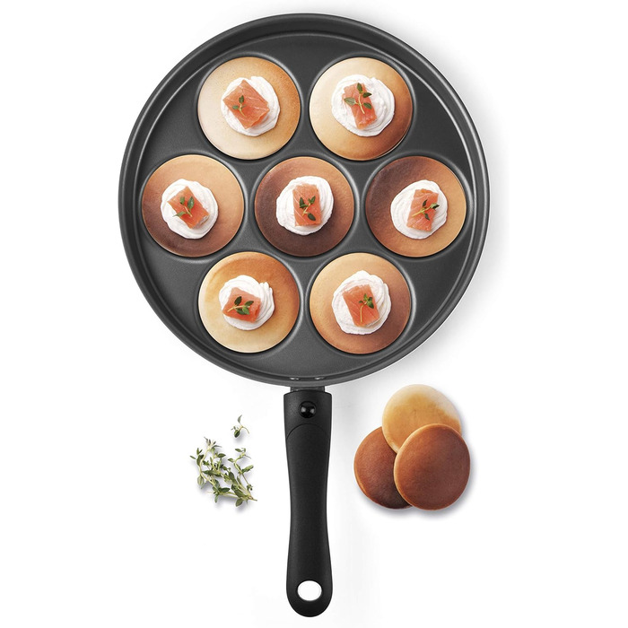 Excelsa Scheibe Cook Pan, 7 compartments, for pancakes/crepes, diameter: 28 cm, aluminum