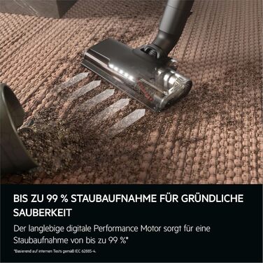 AEG 6000 Cordless Vacuum Cleaner / 103,000 RPM / 175,000 dPa / Digital Motor / Cordless / Up to 99% Dust Pickup / 40 min Run Time / Easy Handling / Removable 21.6 V Battery / Lightweight / AP61CB21DB