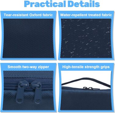 Чоловіча та жіноча дорожня косметичка Lermende з подвійною блискавкою, великий об'єм, зручна ручка для подорожей. (Синій)