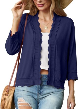 Жакет-кардиган жіночий літній з рюшами, Boero Eegant, Marineblau (темно-синій), розмір S