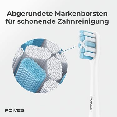 Електрична зубна щітка POIVES P1 Pro з датчиком тиску, 72000 рухів, 4 роки гарантії, 111 днів без ризику, тривалий час роботи акумулятора, колір Midnight Blue (Silk White)