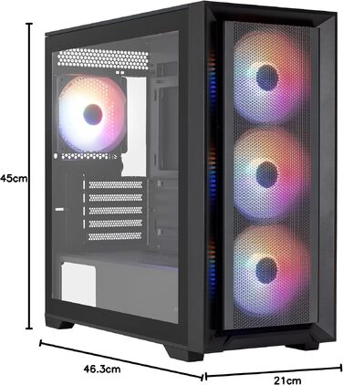 Ігровий корпус AeroCool TERNMINIGBKV1 ATX, загартоване скло, 3 RGB-вентилятори, чорний