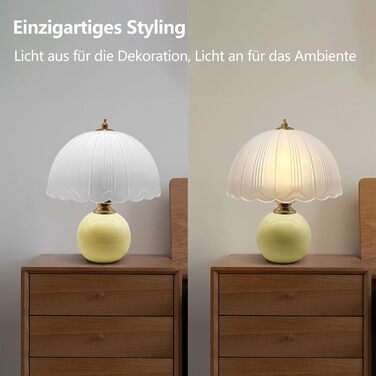 LED настільна лампа, невеликий скляний світильник з 3 режимами кольору, вінтажний приліжний світильник для вітальні та спальні