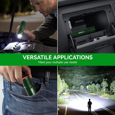 LED ліхтарик Gearlite: 2 шт., 2000 люмен, 5 режимів, водонепроникний IP65, для кемпінгу, туризму, дітей, невідкладних ситуацій (зелений)