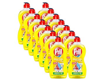 Засіб для миття посуду PRIL Kraft Gel з лимоном, концентрований гель для видалення жиру, 450 мл (набір 6 шт)