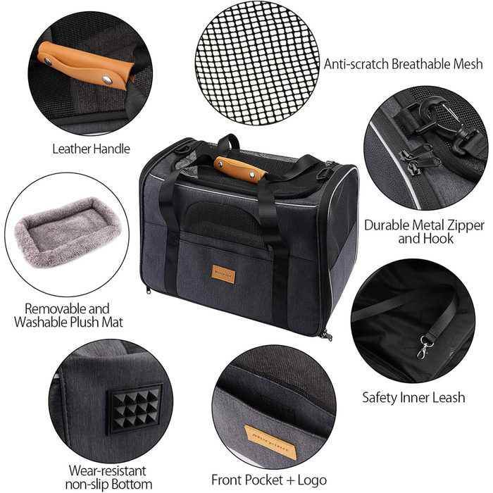 Morpilot Переноска для котів та собак, туристична, дихаюча, з підстаканником, для подорожей