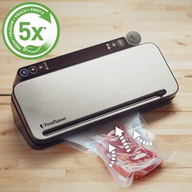 Система вакуумного пакування продуктів FoodSaver VS3190X | Набір для вакуумування з ручним пристроєм, роликом, пакетами