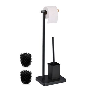 Relaxdays Toilet Set with 2 Replacement Brush Heads