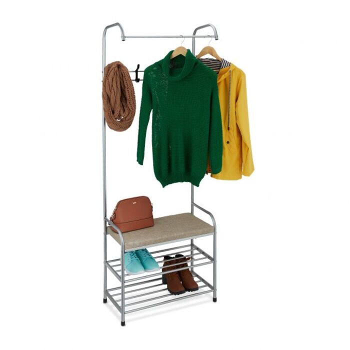 Relaxdays Wardrobe with Shoe Storage & Bench