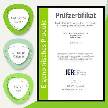Ортопедична подушка для сидіння Feela® [3 ступені жорсткості] - Переможець тесту – Ергономічна подушка для офісного крісла та авто – Зменшує біль, знімає навантаження з куприка, покращує кровообіг (Medium) Medium (60-80 кг) Чорний