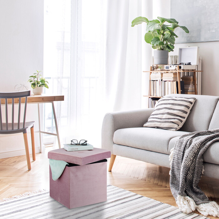 Relaxdays Рожевий оксамитовий стілець