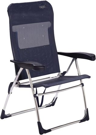 Скляна крісло-шезлонг Crespo для пляжу з алюмінієвим каркасом та сидінням з мультифібри. Колір: блакитний