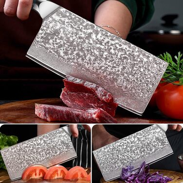 Ніж кухарський Дамаск з лезом 17.8 см, VG-10 сталь, ручка з мушлі Абалоне, подарункова коробка