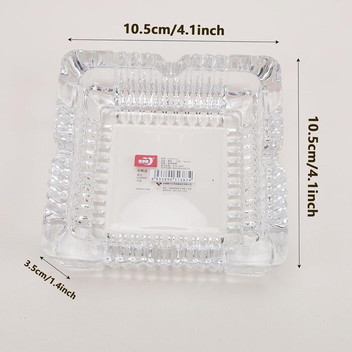 Вінтажна попільничка з металу з кришкою, вітрозахисна, зі скляною кулею. Портативна для дому, вулиці, готелю, офісу. Декоративний предмет, подарунок (прозора)