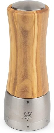 Peugeot Madras Manual Salt Grinder, Grind Setting u'Select, Height: 16 cm, Olive Wood, 36157