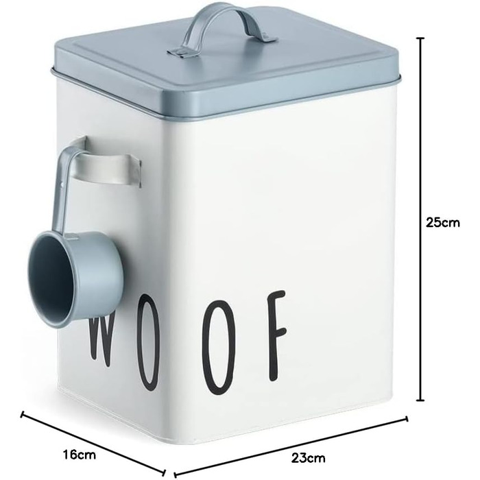 Кормниця для собак Zeller 19218 'Woof', метал, білий/блакитний, 23,4 x 16,2 x 23,2/25,8 см