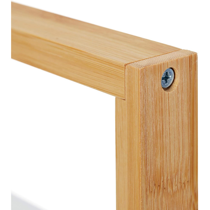 Relaxdays 10031461 Badregal, 4 Shelves, Bamboo & MDF, Bathroom Storage, Slim Shelf HWD 88x30x18 cm, White/Natural