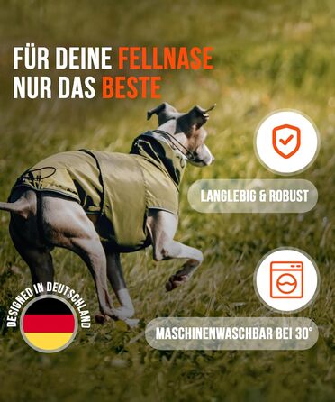 ZAUBERPFOTE® Dog Raincoat London | With extra-long YKK® zipper for collar & harness | For small, medium & large dogs | Waterproof & machine washable | Dog Raincoat (40)