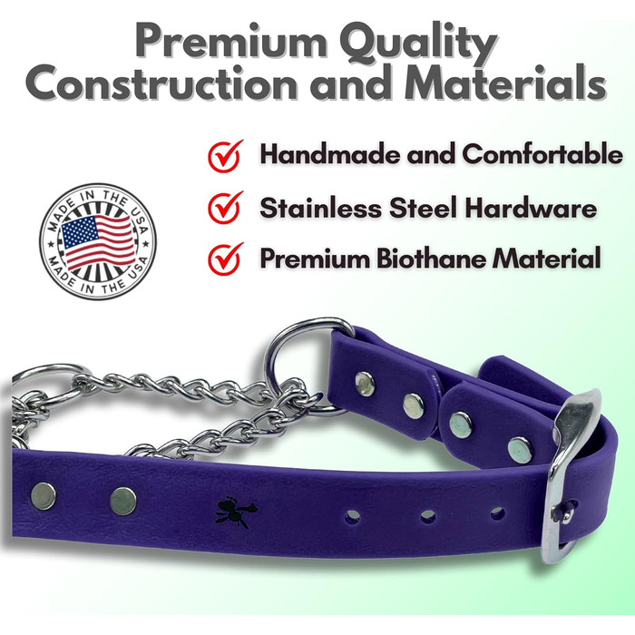 Нашийник для собак Artingale від JI HODGES, біотана, невеликий розмір (фіолетовий), професійна якість, не дає тягнути