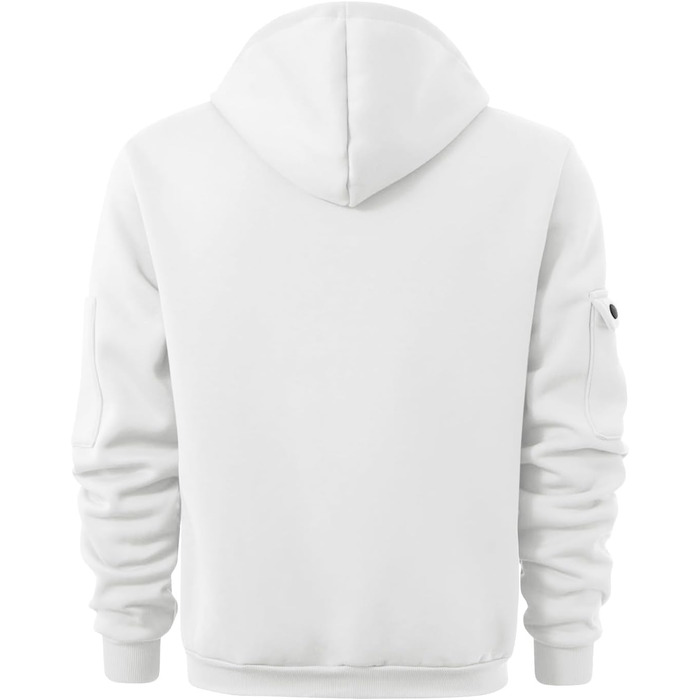 Світшот чоловічий з капюшоном на половинну застібку, вінтажний, базовий, з довгими рукавами, оверсайз, великі розміри, армійський, з кількома кишенями (4XL, #7white)