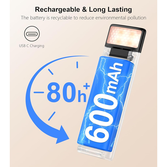 LED Кліпса для читання Gritin: USB-лампа, 3 кольори, регулювання яскравості, для книголюбів (біла/чорна)