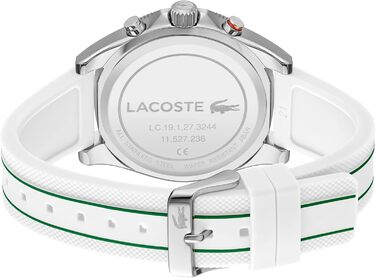 Годинник чоловічий Lacoste Mainsail Chronograph Quartz з білим силіконовим браслетом