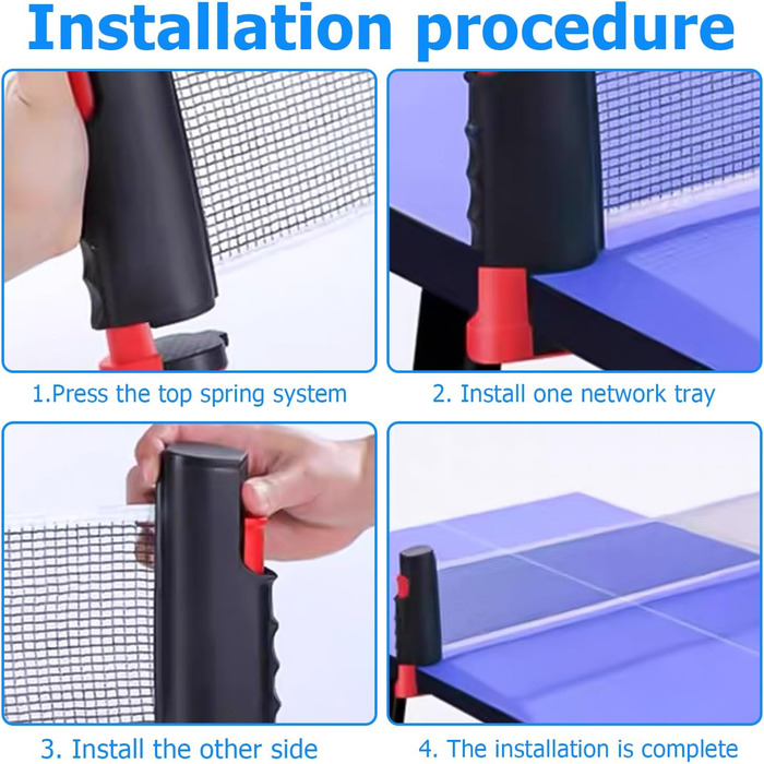 HOMURY Набір для пінг-понгу: 2 ракетки, сітка, 3 м'ячі, сумка, для гри в приміщенні та на вулиці, дитячий та дорослий