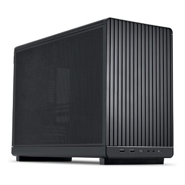 Корпус Lian Li DAN Cases A3 Wood Edition для ПК Micro-ATX з темперованим склом та дерев'яними вставками з горіха (чорний, сітчатий)