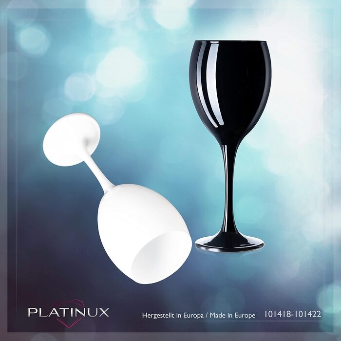 Набір келихів для шампанського PLATINUX Black & White (6 шт, 210 мл)