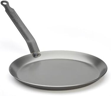Млинцева сковорода de Buyer Carbone Plus, важка сталь, 24 см, срібляста