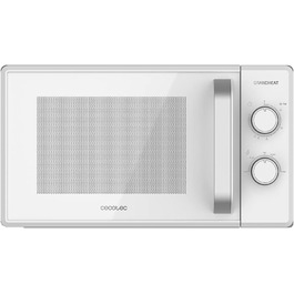 Мікрохвильова піч Cecotec Pro Clean 3120 з кварцовим грилем 800 Вт, антибактеріальним покриттям Ready 2 Clean, технологією 3D Wave, 20 л, 6 режимів, біла дверцята