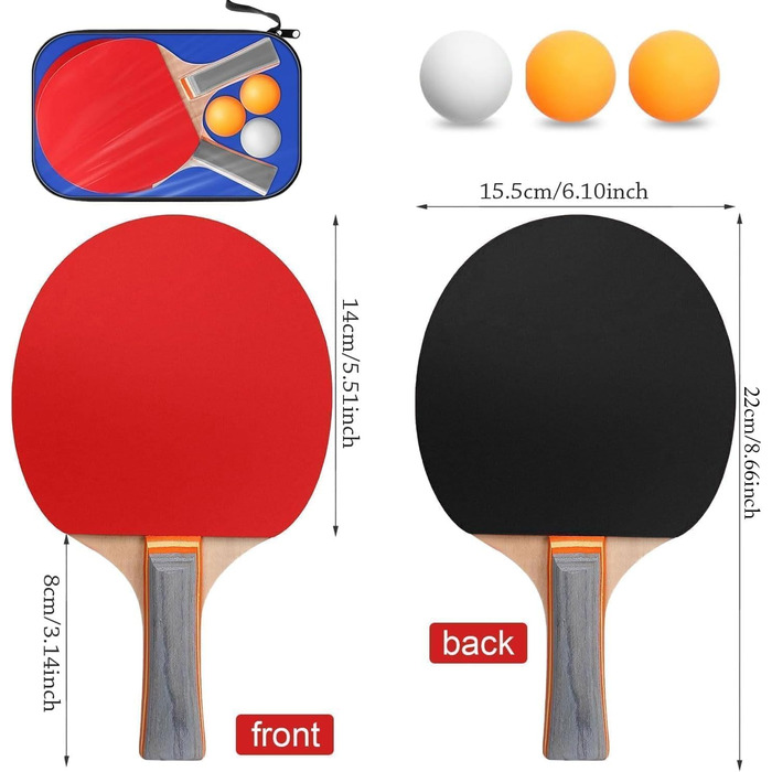 Набір для пінг-понгу преміум-класу: 2 ракетки, 3 м'ячі, сумка. Підходить для початківців та змагань вдома.